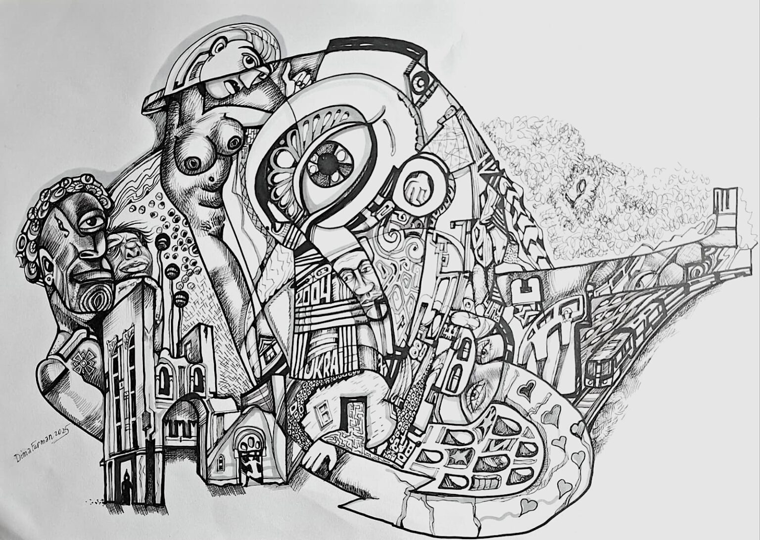 Zeichnungen, Technik: Kugelschreiber auf Karton