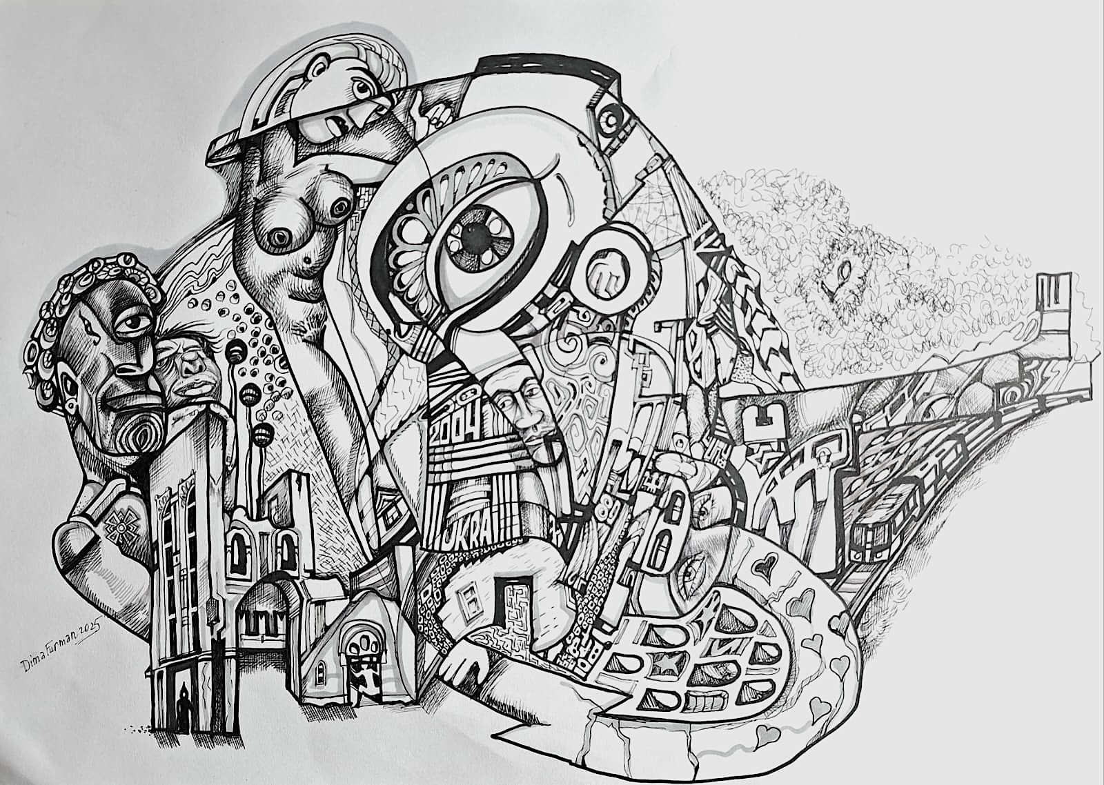 Zeichnungen, Technik: Kugelschreiber auf Karton